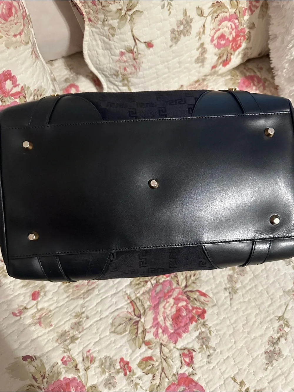 Versace Black bag with Gold Medallion Hardware